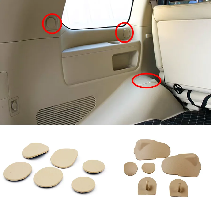 6Pcs/Set LC200 Third Row Seat Screw Hole Cover Fit for Toyota Land Cruiser LC200 2007-2017 Car Accessories Auto Modification