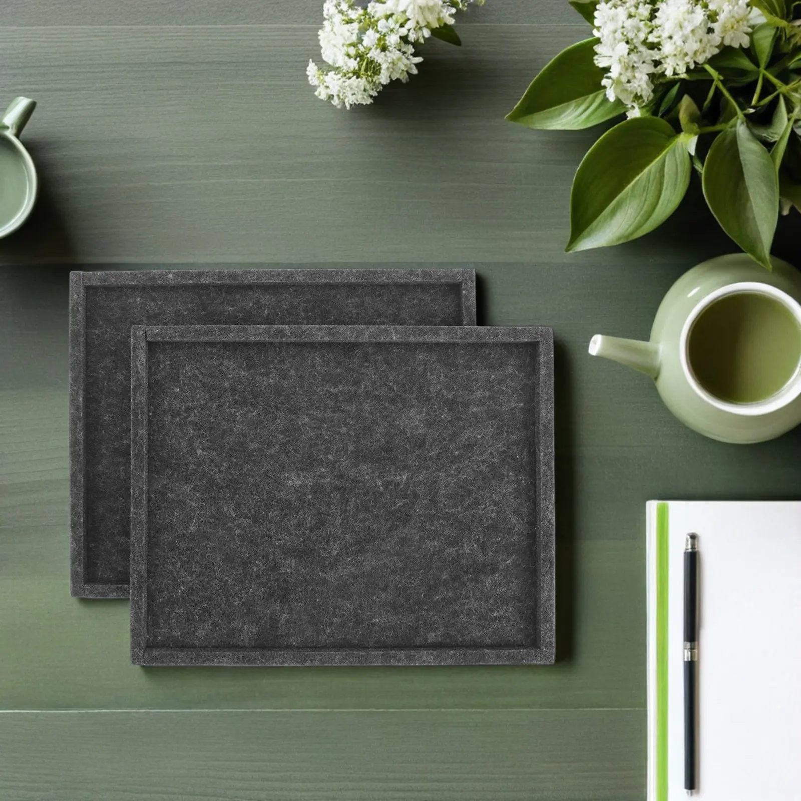 

2Pcs 12x9.5 Inch Extra Thick Felt Puzzle Board for Jigsaw Puzzles Sorting Storage Display Non-Slip Portable Puzzle Organizer Mat