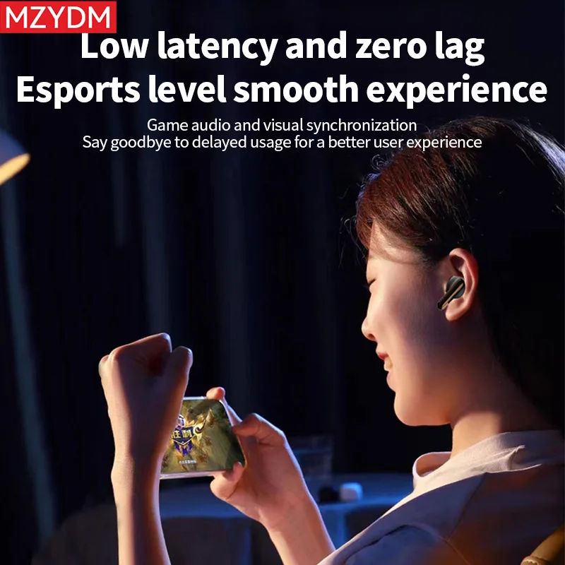 MZYDM سماعة لاسلكية Bluetooth5.3 سماعات الكمون المنخفض المزدوج HD هيئة التصنيع العسكري دعوة سماعات HIFI الصوت سماعات داخل الأذن كشف سماعة الألعاب #6