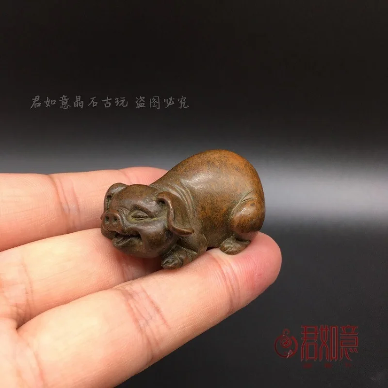 Solid Zodiac Pig Copper Cute Piggy Ornament Four Little Pigs Creative Incense Holder Tea Pet