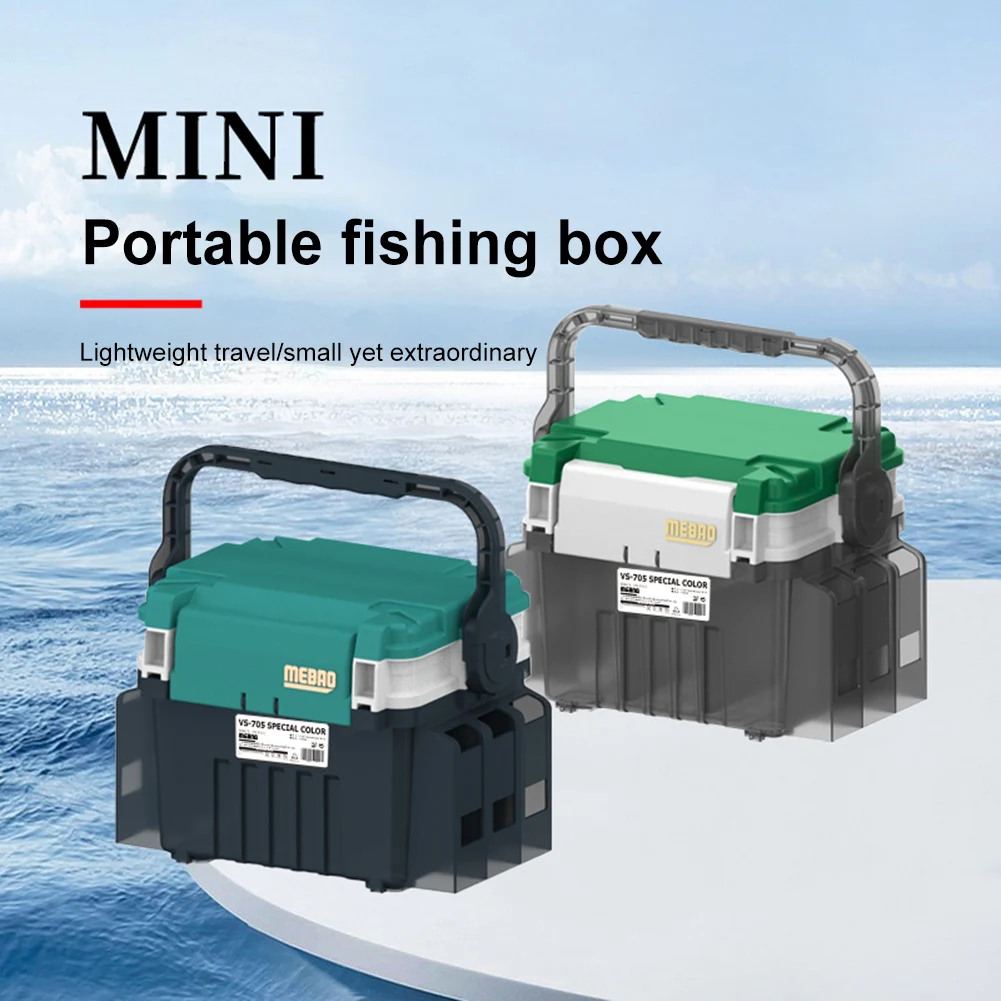 Double Layer Fishing Tackle Box Big Fishing Tool Box Multifunction Rod Holder Cup Holder Storage Box Goods For Fishing Accessory