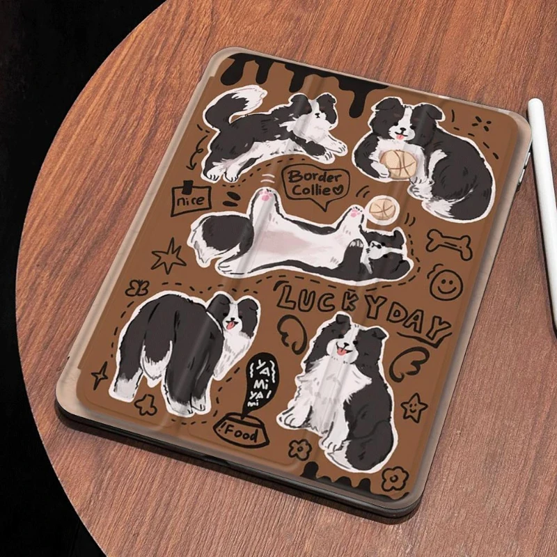 

Смарт-чехол с держателем для карандашей, коричневый, для IPad Air 6 Чехол IPad 10 Gen Air 5th 4th 10,9 Pro11 2nd 3rd 4th IPad Mini6 8,3 Collie