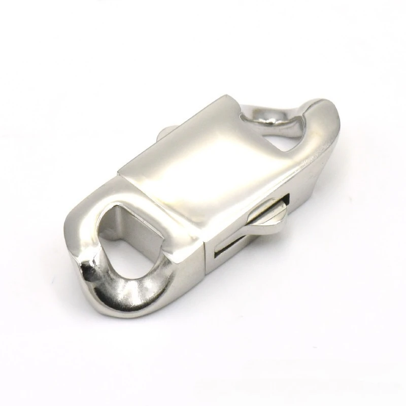 Stainless Steel Spring Clasp Lobster Clasp Cuban Link Chain for Hiphop Chain Bracelet Necklace Buckle Jewelry Making Accessories - view 2