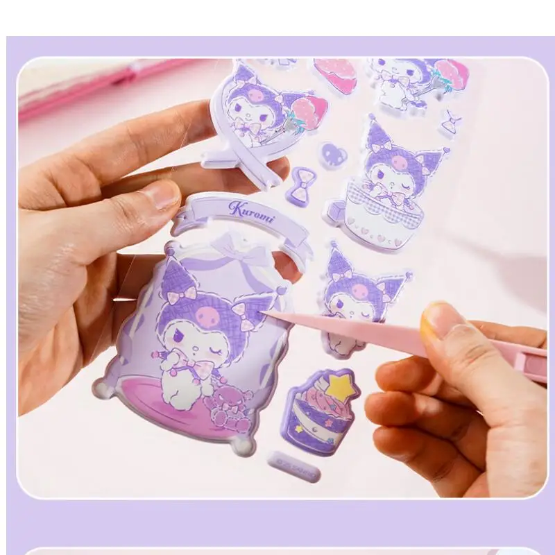 

Sanrio Kuromi 3D наклейки из пенопласта с рисунком милой девушки, чашка для воды, чехол для телефона, справочник, компьютер, канцелярские принадлежности, подарок, декоративные наклейки