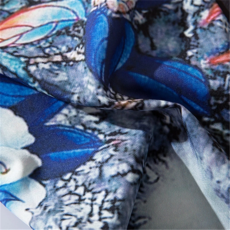 بلوزة كيمونو زرقاء على شكل زهور سترة كبيرة مقاس كبير فضفاضة للنساء والرجال أردية هاراجوكو اليابانية