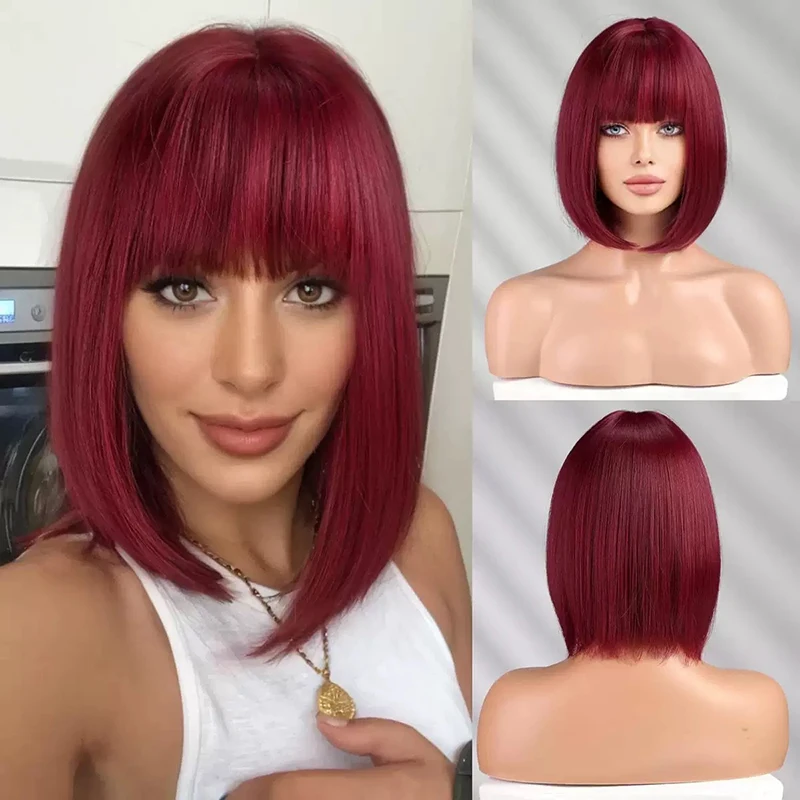 バードレスアップ帽子カラフルなボブヘアカットステージパフォーマンス服マッチファッションショートストレートヘアコスプレアニメ女性ウィッグ