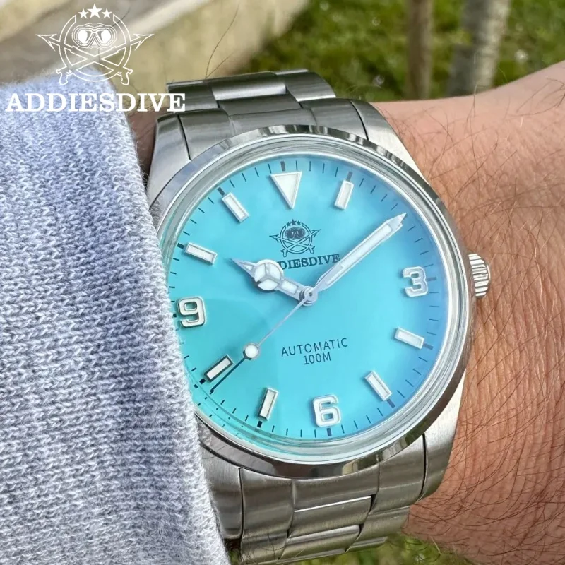 ADDIESDIVE Men Watch Sapphire Glass 10Bar Waterproof 316L Steel NH35A Automatic Mechanical Watches Relogios Masculino AD2112