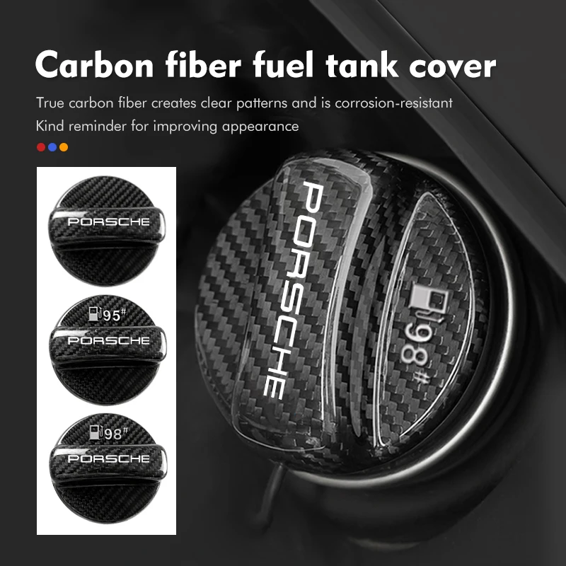 Car Carbon Fibre Fuel Tank Air Cap Decorate Protection Cover For Porsche Boxster Cayenne Panamera Macan Cayman 911 918 996