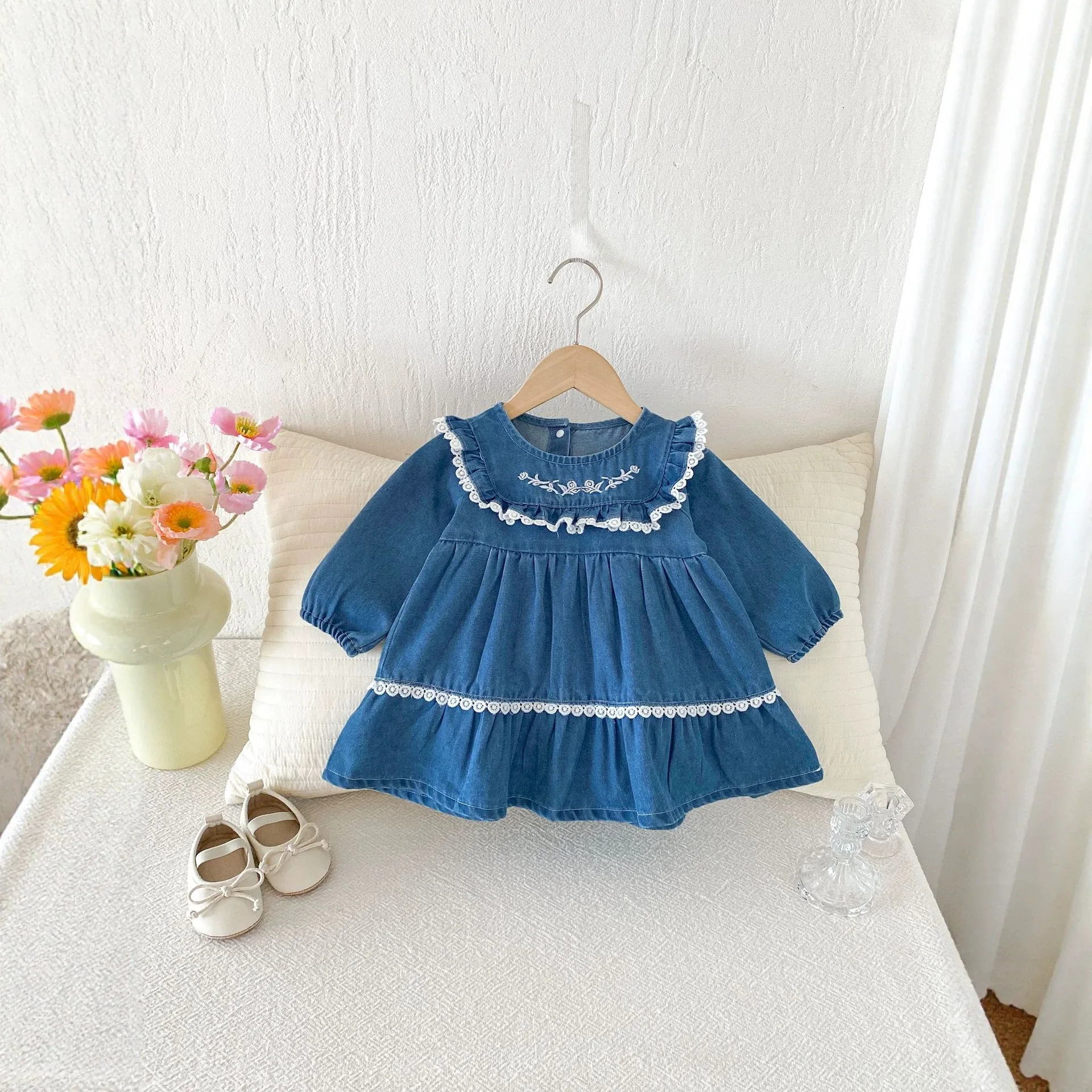 2026 New Autumn Girls Cherry Embroidery Dress | Korean Princess Gown | Cute Going Out Outfit