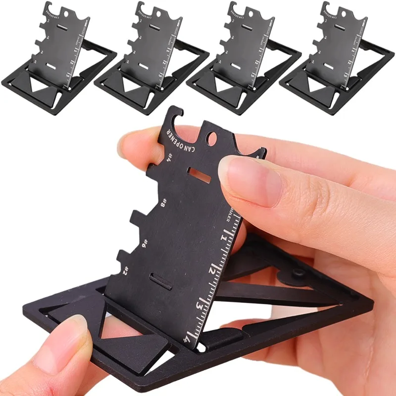 10 in 1 Outdorr Multifunction Pocket Tools Camping Hiking Hunting EDC Survival Tool Stainless Steel Knife Opener Lifesaving Card