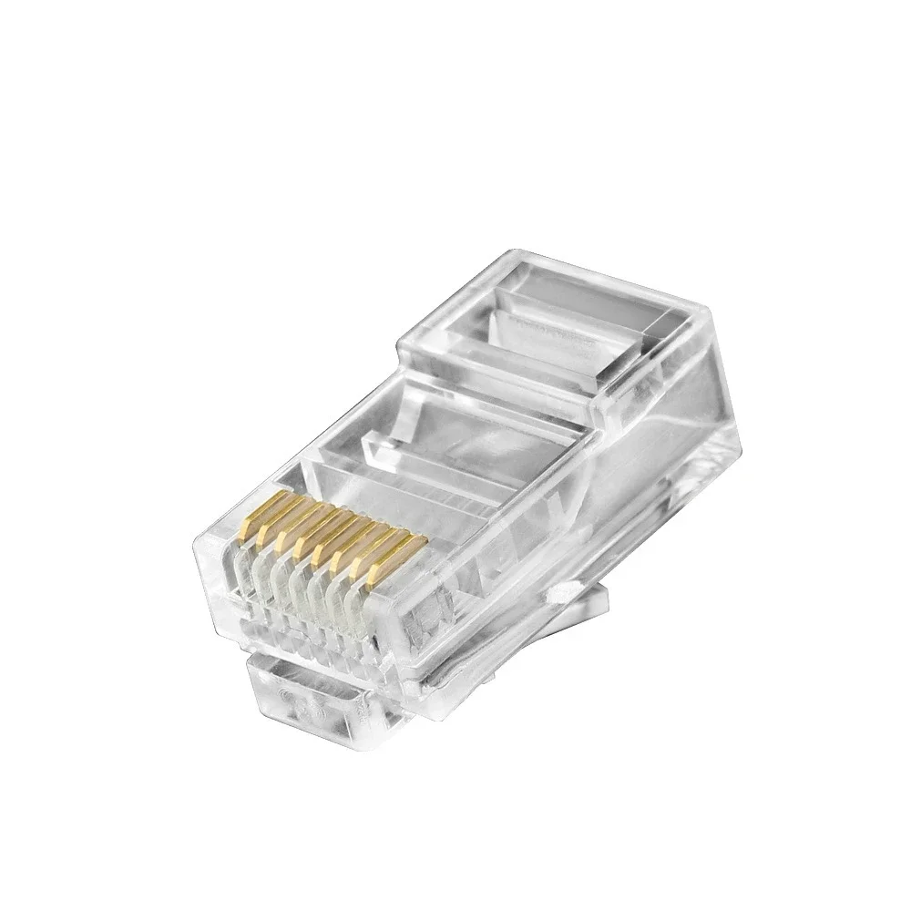 ESCAM 100 pz Cristallo 8Pin RJ45 Modulo Spina RJ-45 Cavo Ethernet Adattatore connettore di rete per Cat5 Cat5e Rj 45 Spine