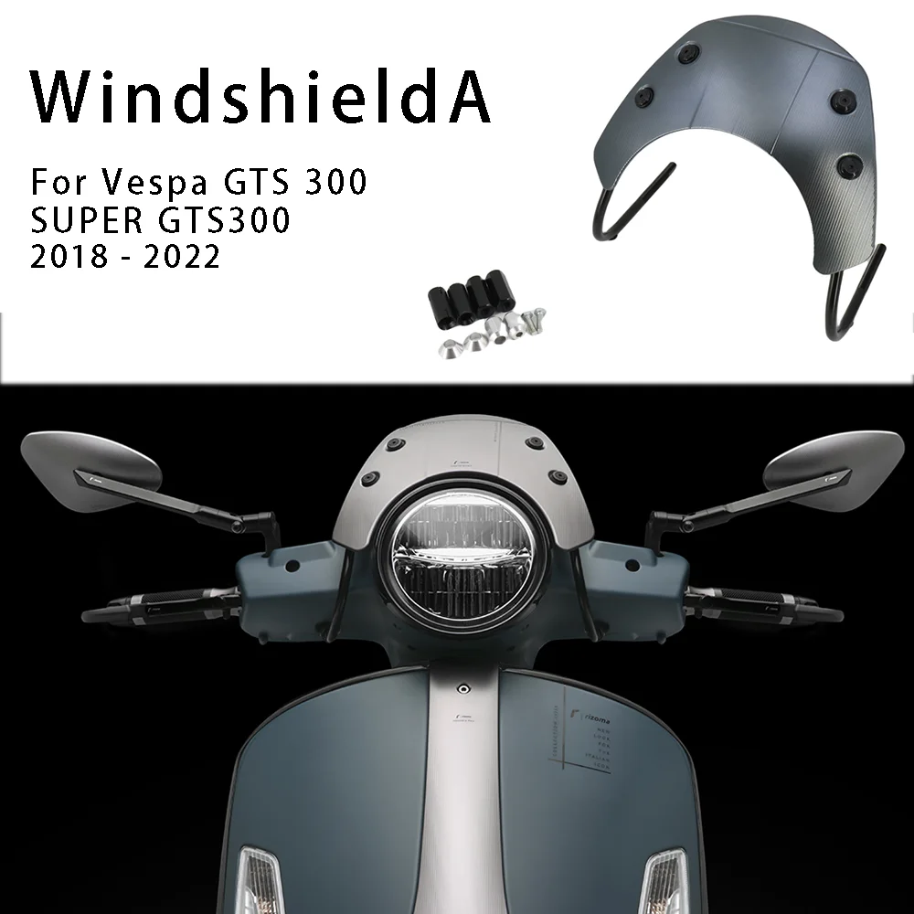 

Motorcycle Windscreen Windshield Wind Shield Screen Protector For Vespa GTS300 SUPER GTS 300 Super 2018 2019 2020 2021 2022