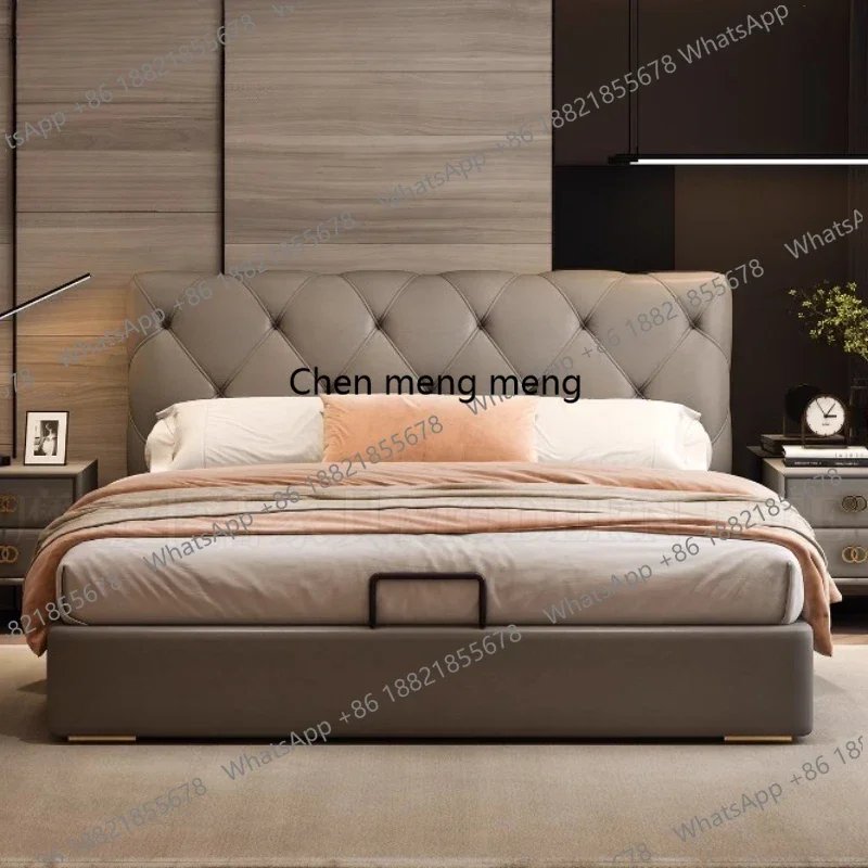 

Роскошная современная двуспальная кровать King Size в итальянском стиле для виллы, с местом для хранения, мебель для спальни, для дома