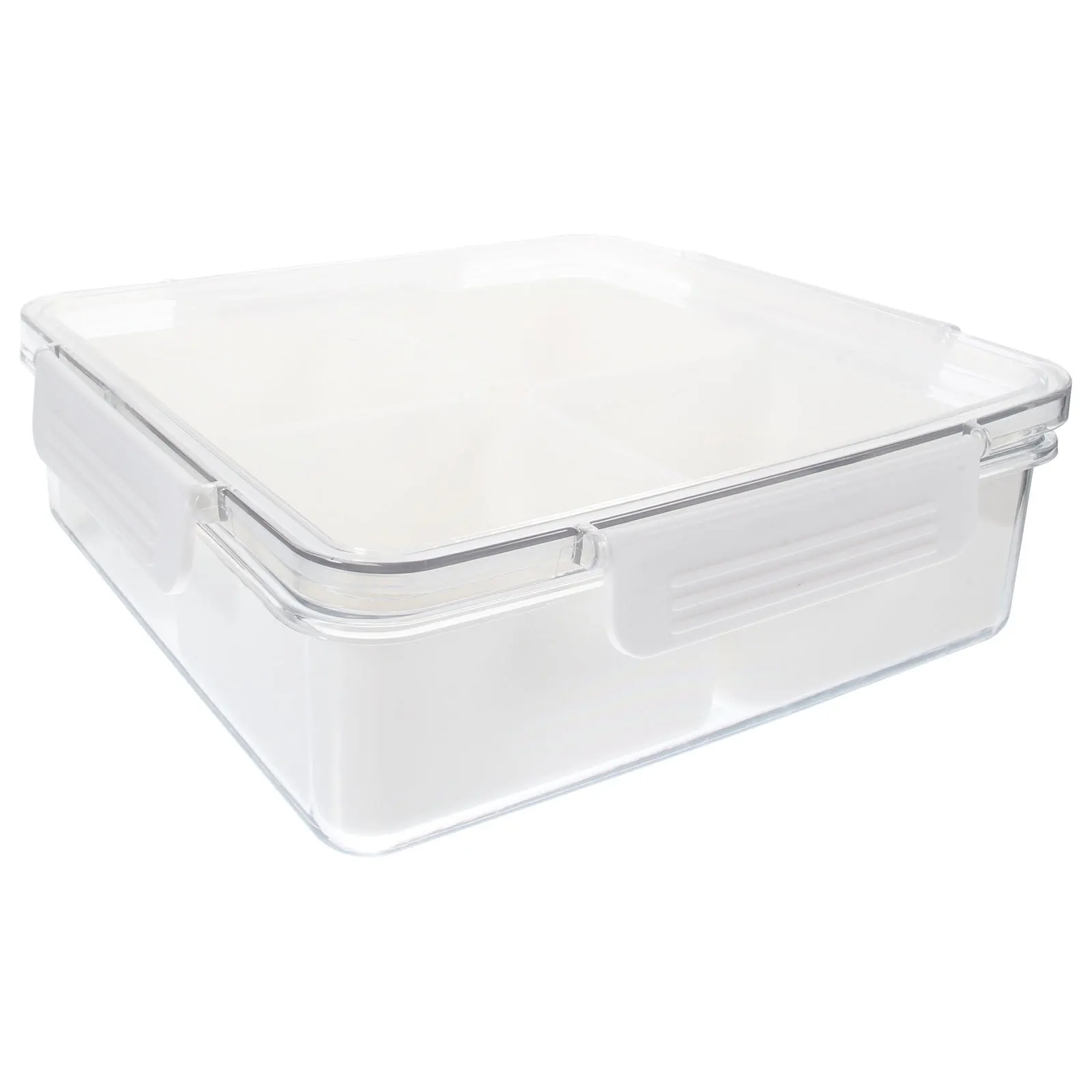 

Divided Dry Fruit Box Multipurpose Storage Snack Container with Lid Transparent Compartments Food Organizer for Home
