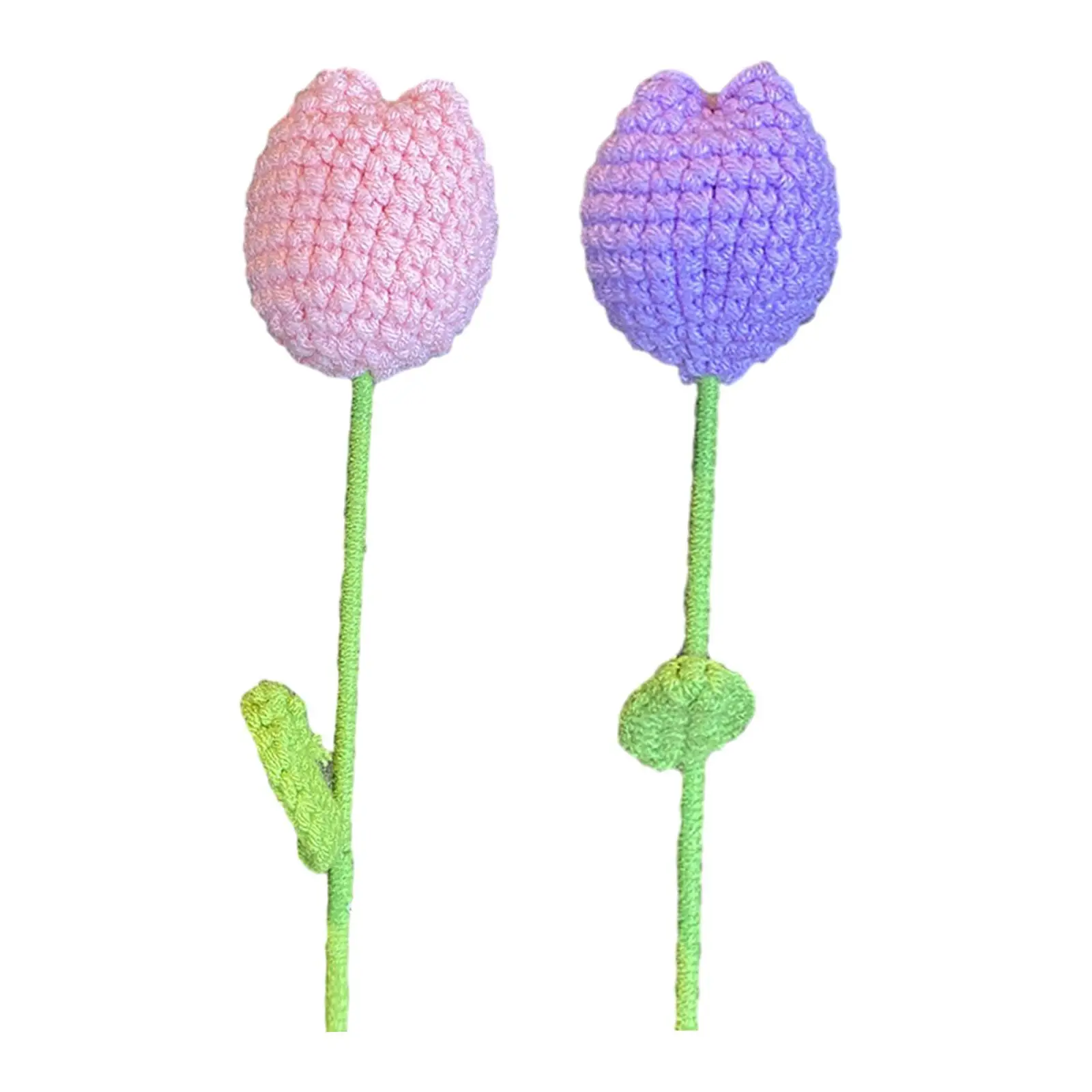 Crochet Flower Valentines Day Gifts for Her Eternal Blessing Exquisite Knitted Tulip Elegant Artificial Flower Birthday Gift