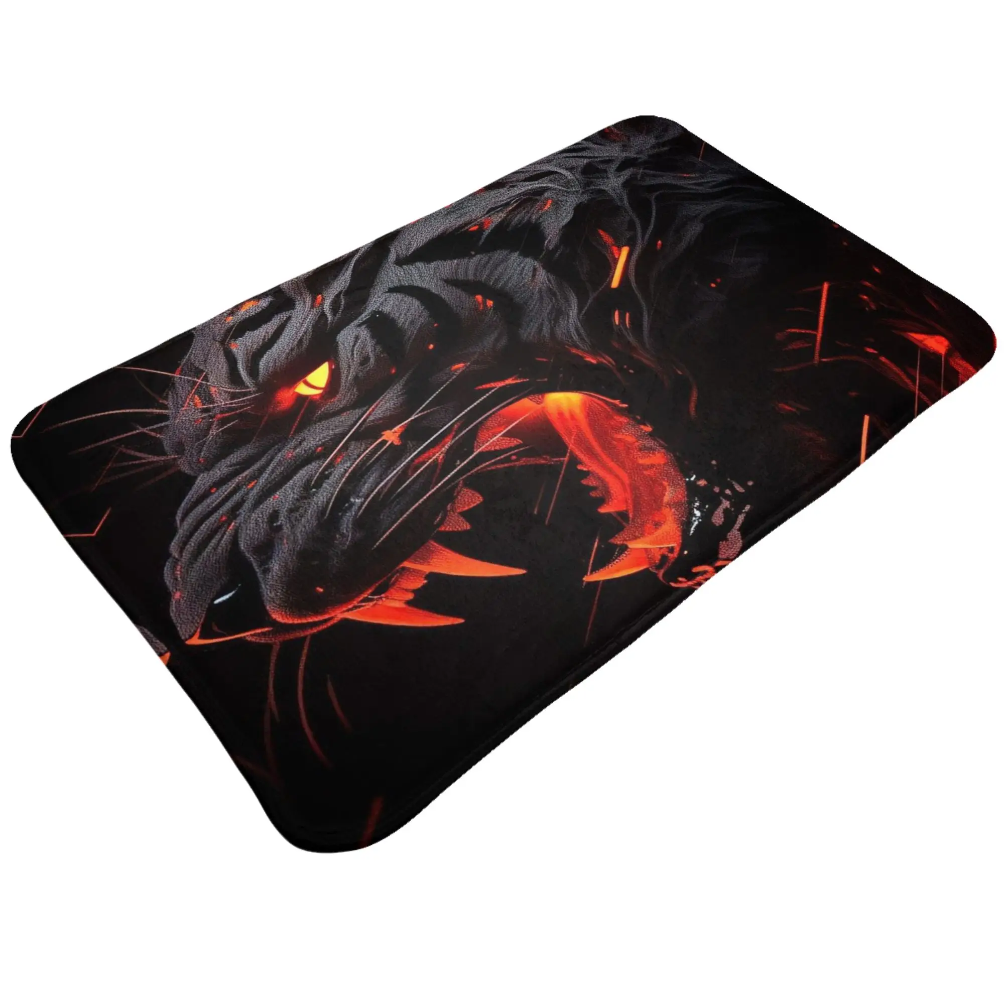 Lava Rock Fiery Tiger Portrait Doormat Bath Living Room Mat  Absorbent Home Decoration