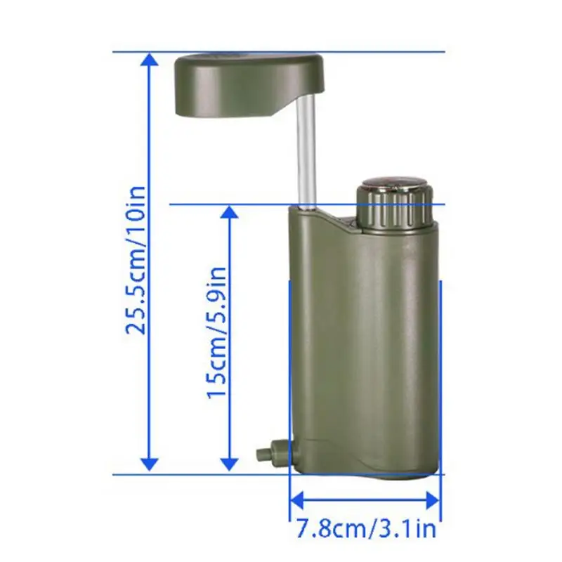 

Портативная система фильтрации воды, походный 6-классный ручной насос для пешего туризма, фильтр 0,01 мкм, водяной очиститель для кемпинга