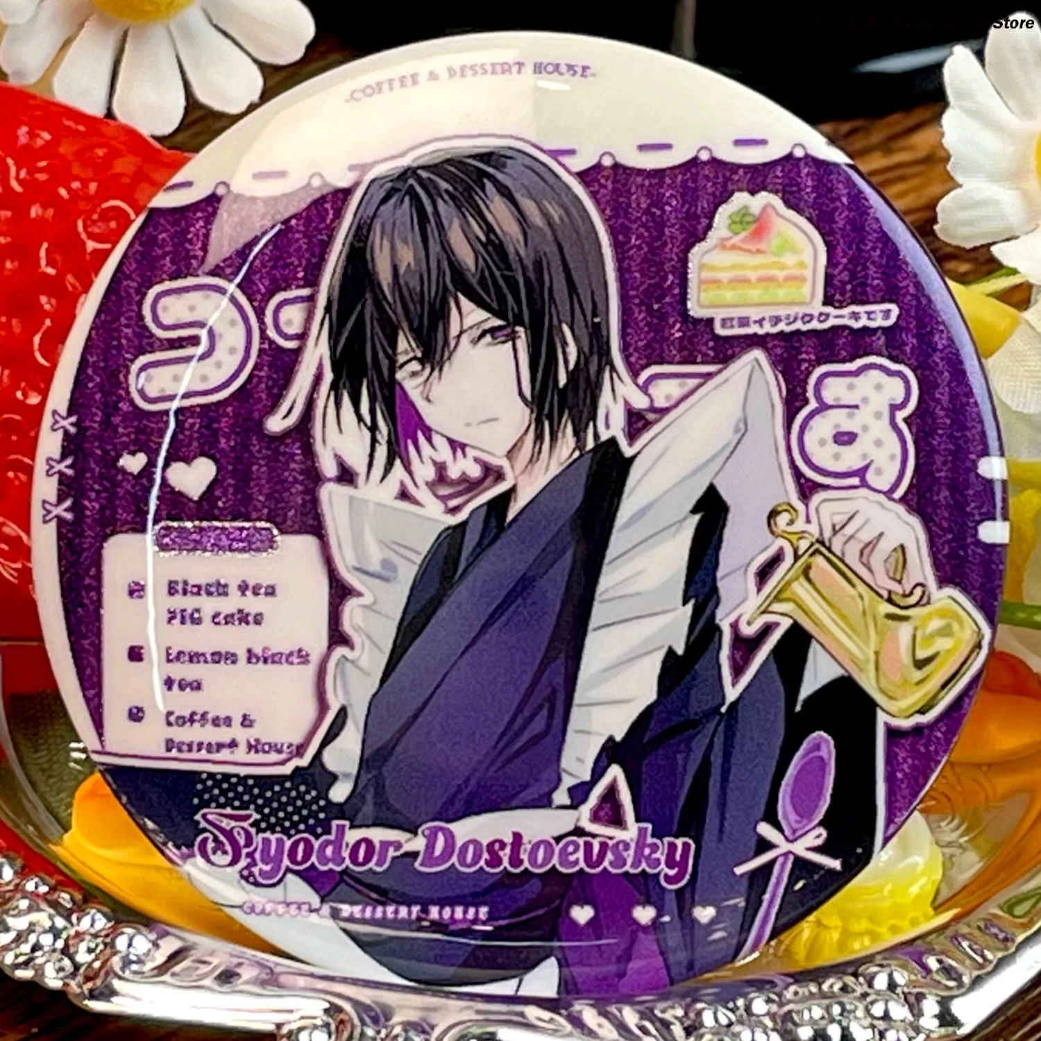 Fyodor Dostoevsky‌ Peripheral Dessert Cafe Theme Acrylic Stand Figure Model Anime Square Card Cartoon Badge Desktop Decor - view 3