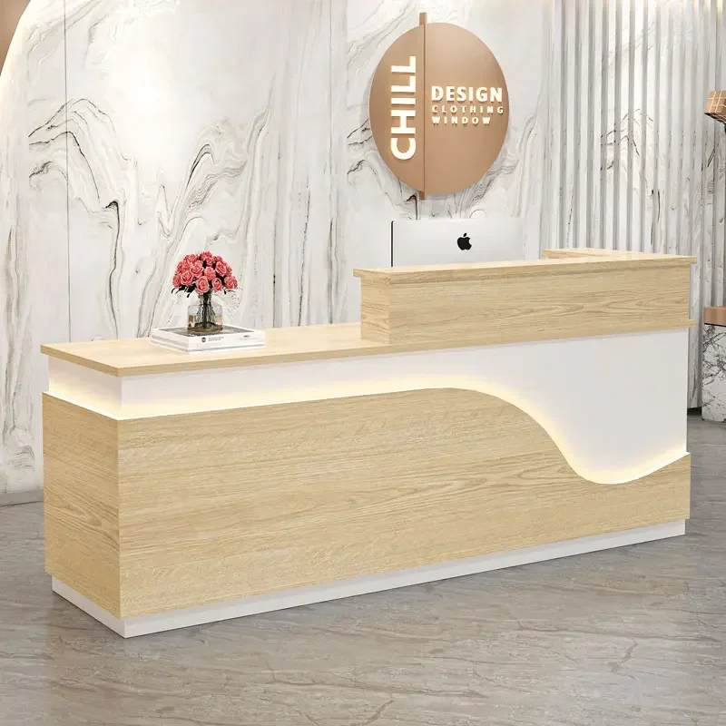 Church Pulpito White Light Reception Desks Design Stylish Modern Luxury Reception Desks Front Mostrador Negocio Commercial