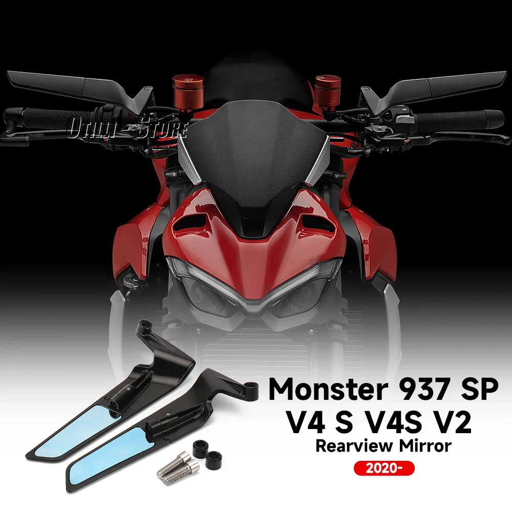

For Ducati Monster 937 SP 2021 2022 2023 Motorcycle Streetfighter V4 S V4S V2 Rearview Mirror 360° Adjustable Rear View Mirrors