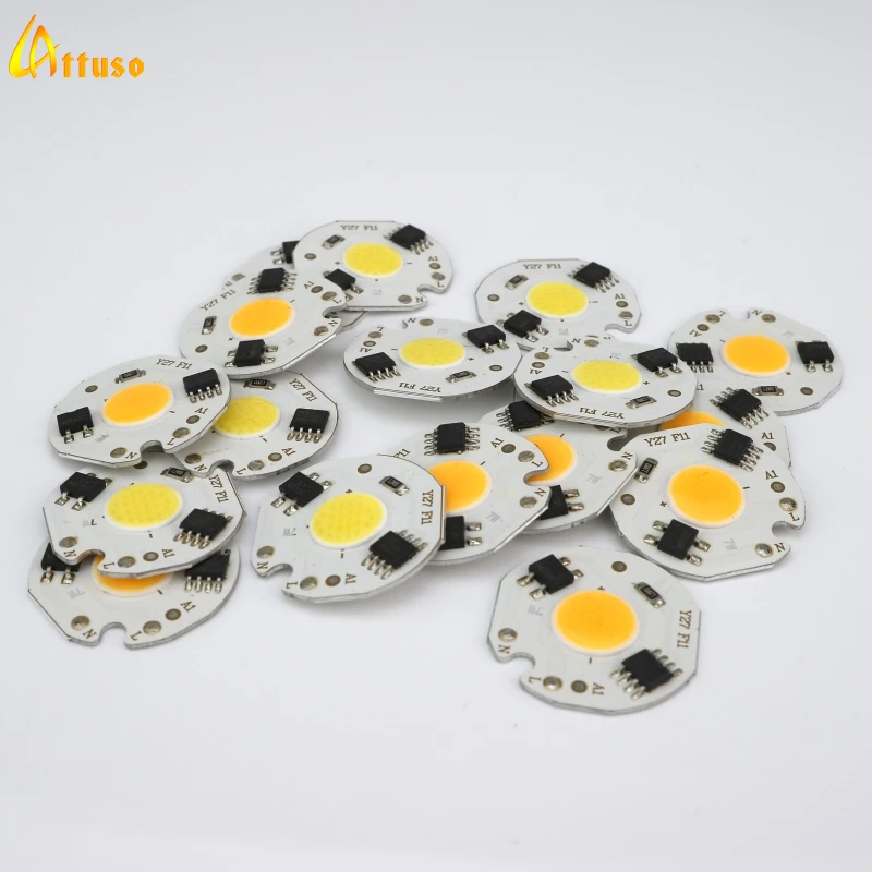 1-10Pcs COB LED Chip for Spotlight Floodlight 3W 5W 7W 10W 220V Integrated Light Beads Aluminum Cold White Warm White