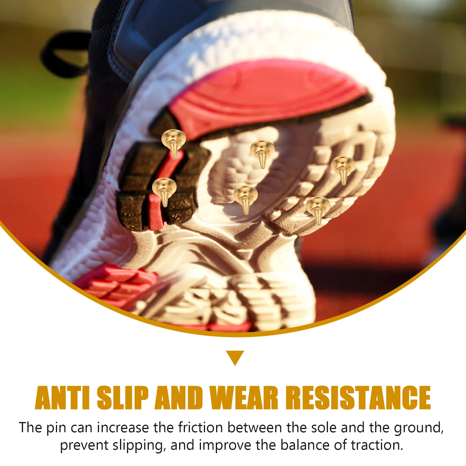 

32pcs Golden Track Spikes for Replacement Lightweight Long Service Life Suitable for Competition Track Cross Country Running