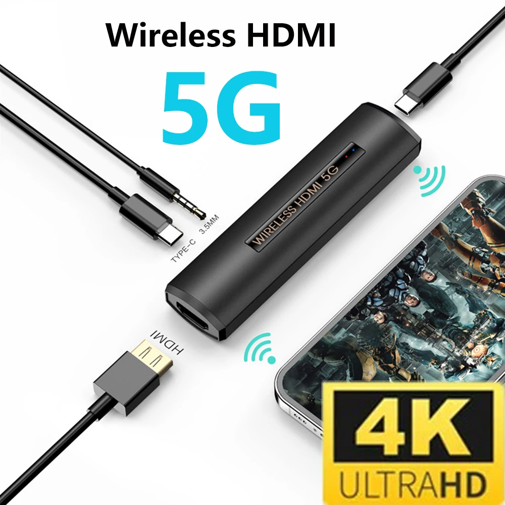 Адаптер для беспроводного дисплея 4K HDMI совместимый с HDMI 1080P Miracast TV Dongle для телефона Android IOS ПК зеркальный экран Wi-Fi