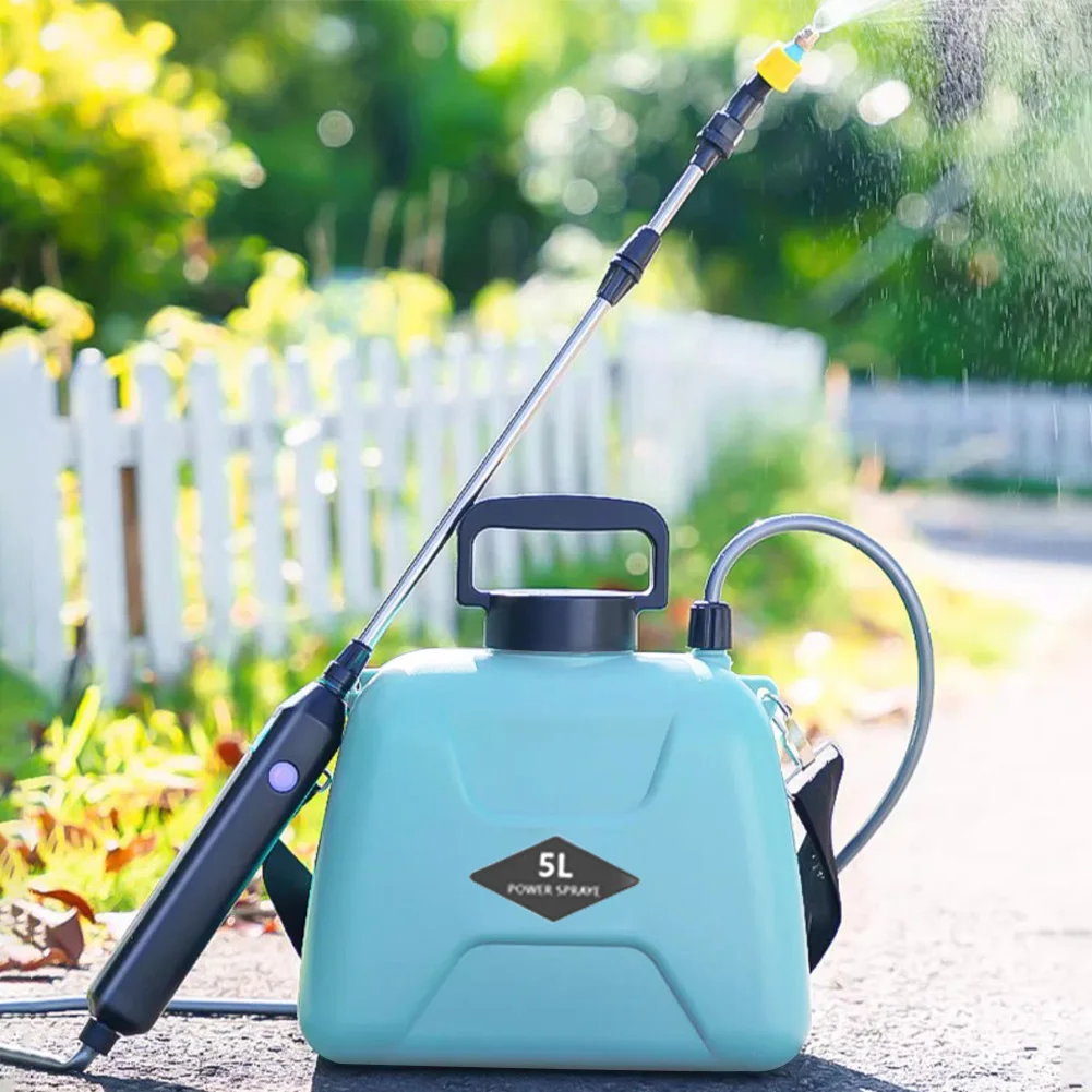 5L Electric Garden Sprayer with Telescopic Rod Handheld Plant Sprinkler USB Charging Plant Mister Sprayer for Garden Lawn Farm