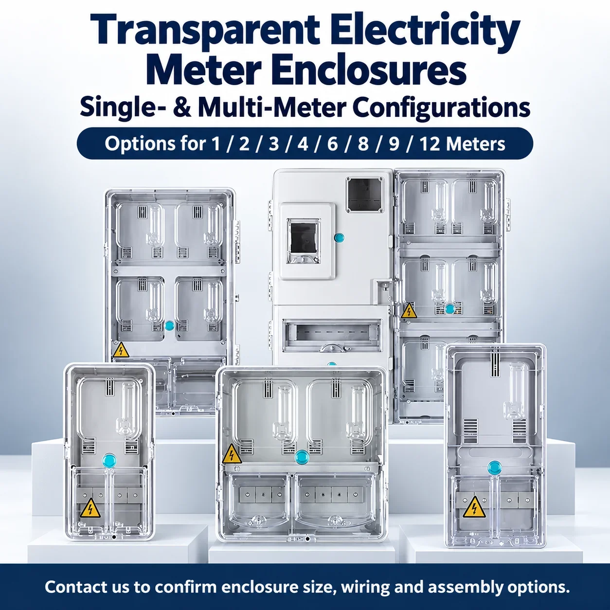 Prepaid Transparent Plastic Meter Box for Household - 1 House 2 Houses 4 Houses 6/8 Houses Options Available