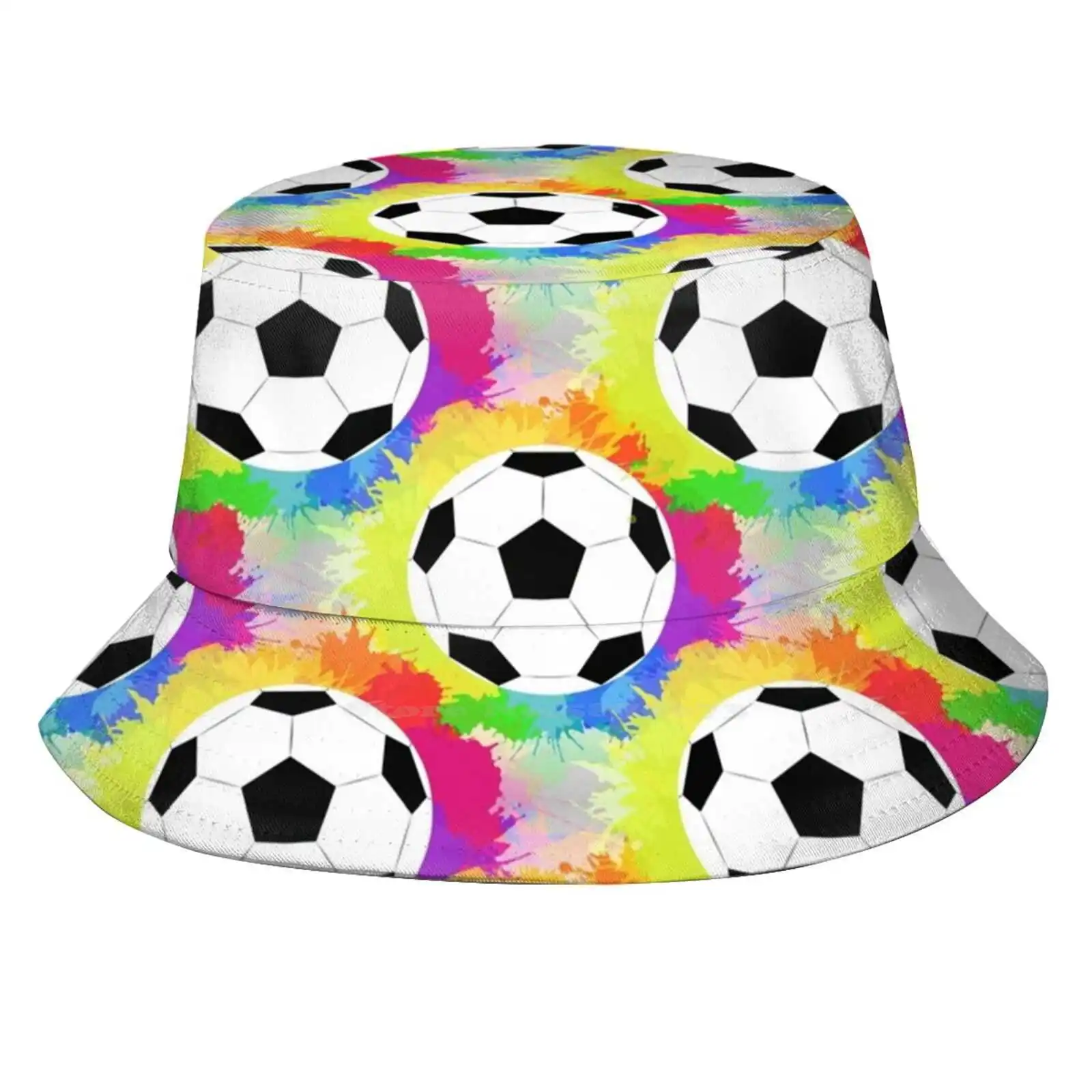 Soccer Pattern | Goal Score Stadium Foldable Panama Bucket Hat Cap Training Heart Athlete Friendship Football Team Soccer