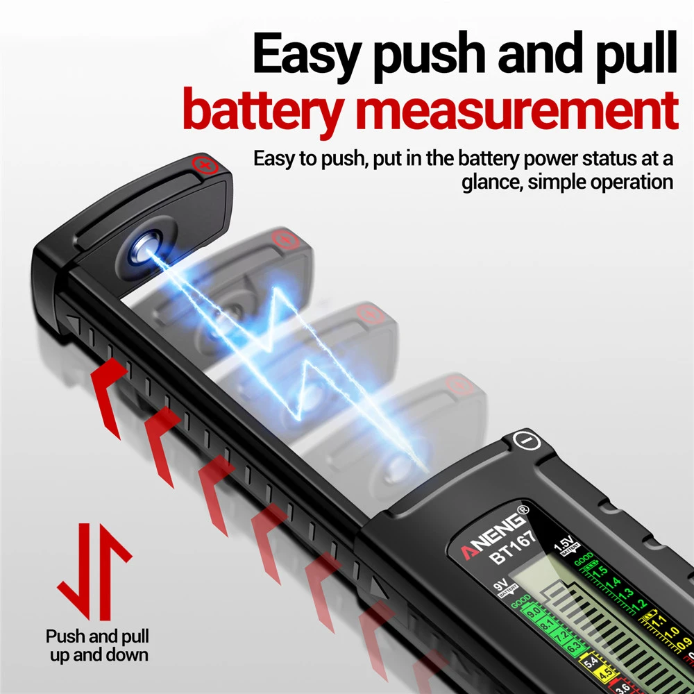 BT167 BT169 Digital Battery Testers Detector Multifunctional Quickly Measure Battery AA/AAA/C/D/9V/1.5V Button Cell Measurement