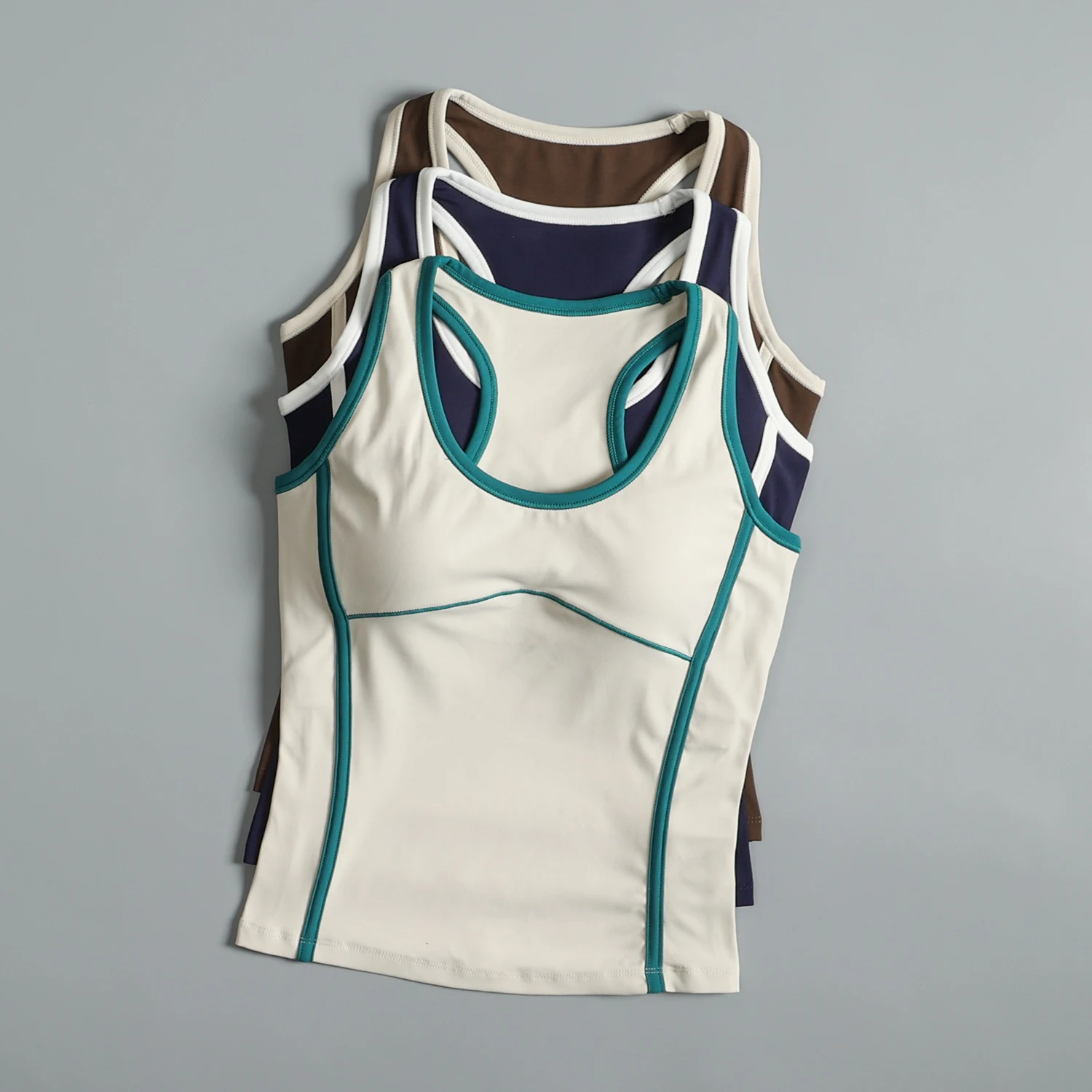 Sports vest with chest pad for women's running training quick-drying I-shaped beautiful back covering side breasts yoga fitness