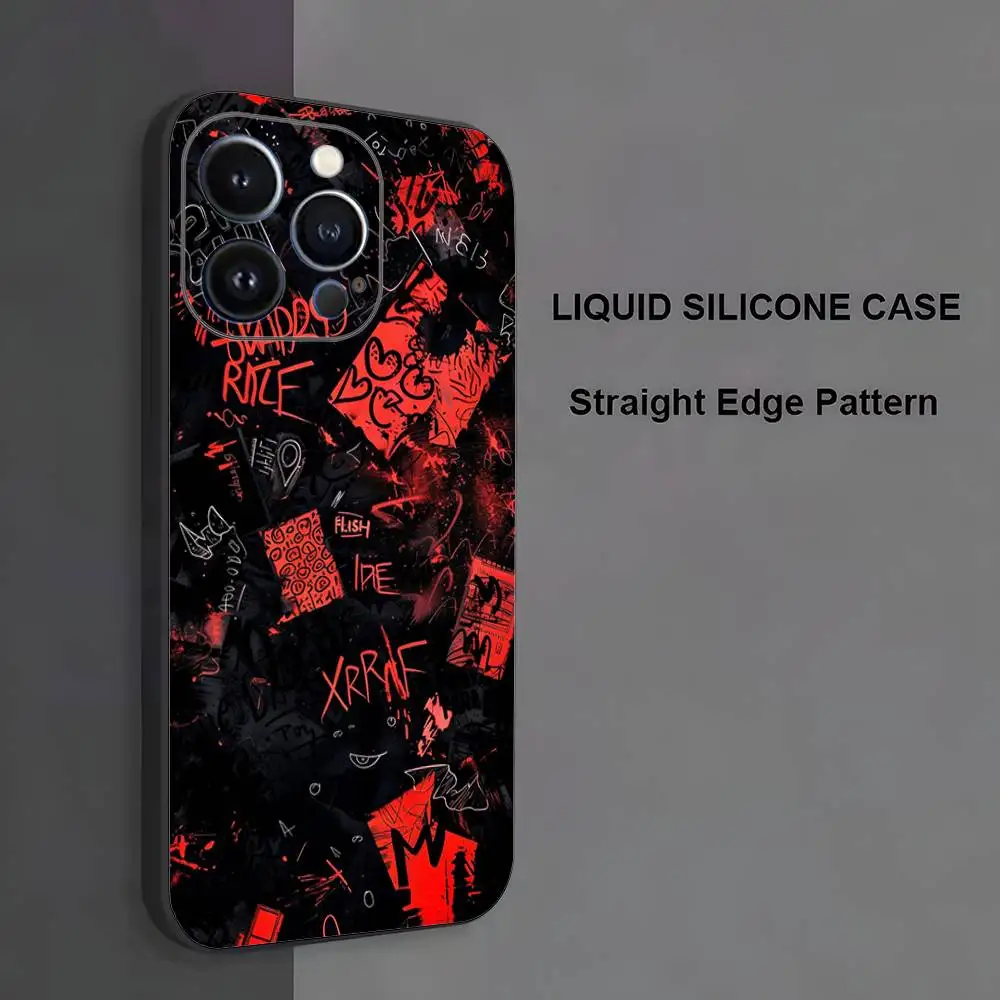 Etui na telefon z wzorem graffiti dla iPhone 17, 16, 15, 14, 13, 12, 11, Pro Max, XS, X, XR, SE, Mini, 8, 7, miękki silikonowy czarny pokrowiec
