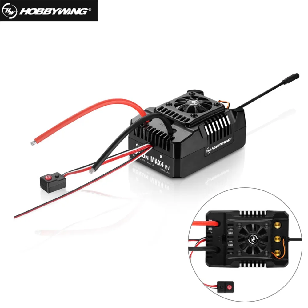 Hobbywing EZRUN MAX4 HV 300A 6-12S Brushless ESC 70125SD KV560 8-12S 4 Pole Brushless Sensored Motor Combo For 1/5 RC Trucks Car