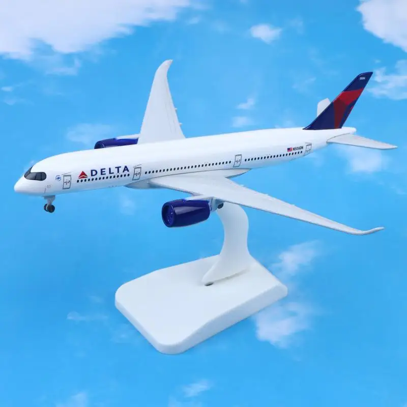 

1: 350 Scale A350 Delta Airlines Alloy Assembly Aircraft Model Toy With Bracket, Children's Gift Building Block#