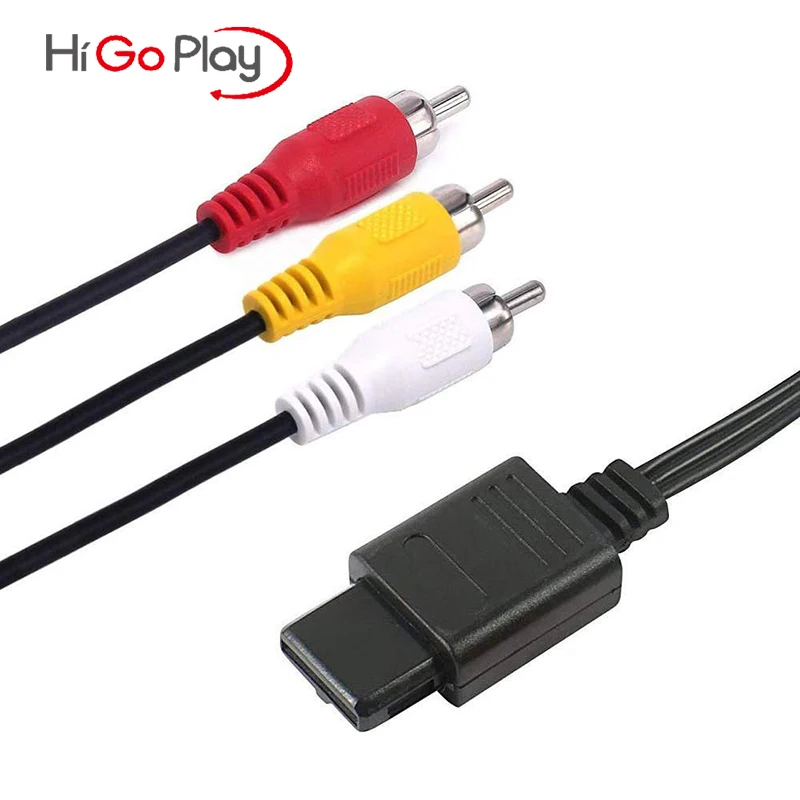 

6FT N64 AV Cable Jack 3RCA TV Audio Video Composite Cord Aux Cable 1.8M for Nintendo N64/NGC/SFC Universal AV Composite Cables