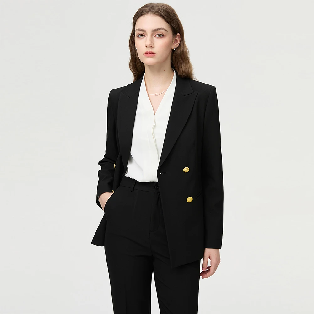 Fashion Double-Breasted Women's Suit Business Two-Piece Set Minimalist Elegant High-End Comfortable Coat For Female