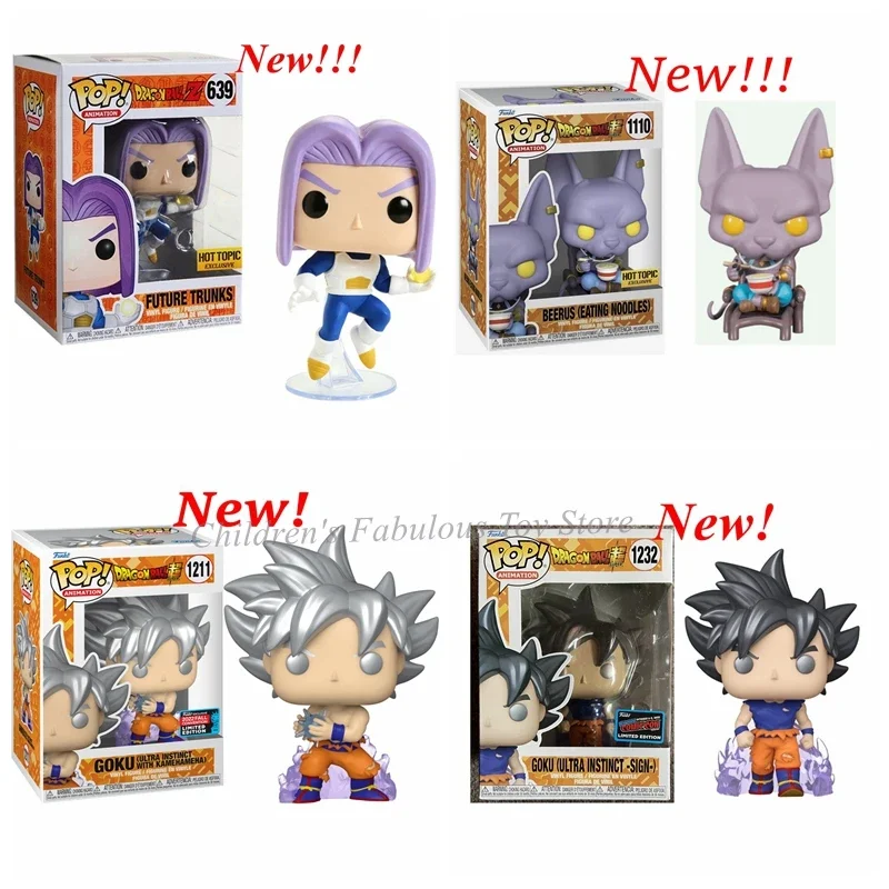 NEW FUNKO POP #1232 Goku (Ultra instinct with kamehameha) #1211 Trunks 639 Beerus 1110 Vinyl Action Figure Collection Model Toys