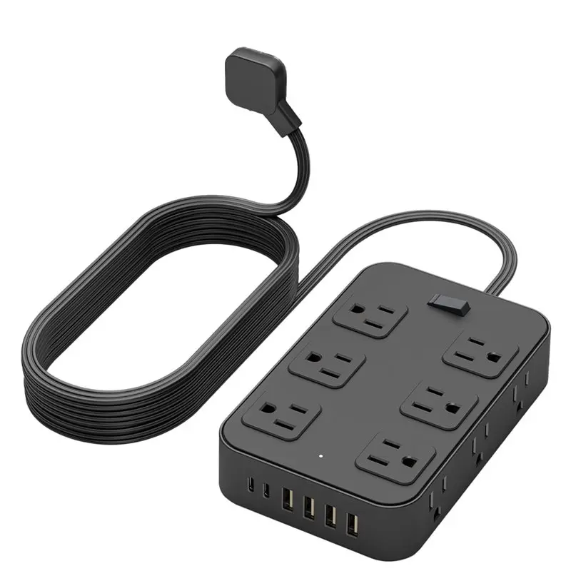 【price-drop-】power-strip-surge-protector-us-style-power-strip-for-home-office-kitchen-dorm-room-with-12-ac-outlets-6-usb-port