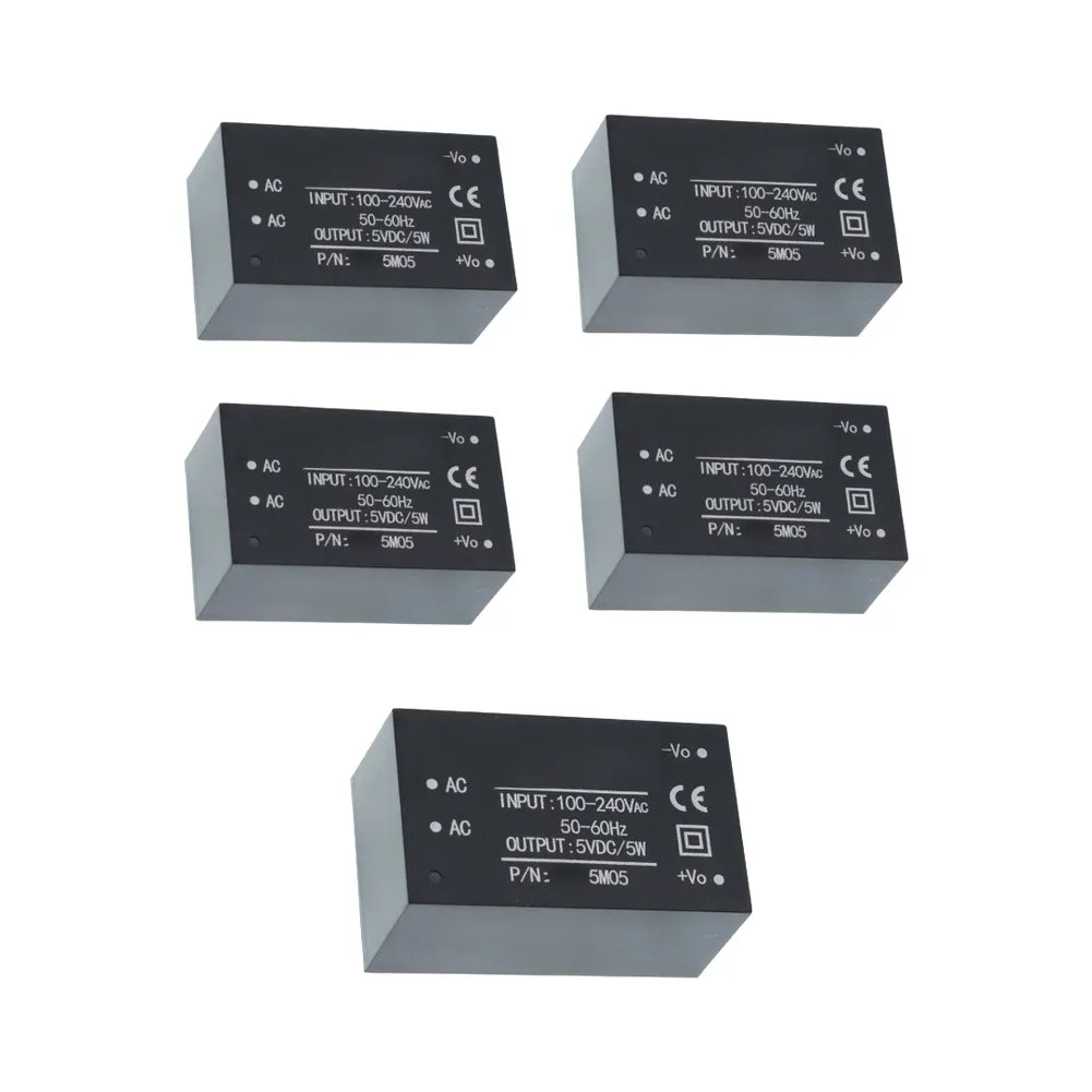 Isolated AC-DC Power Supply Module 5W 220V to 5V 1000mA 35.5x20mm for Industrial Automation and Data Acquisition