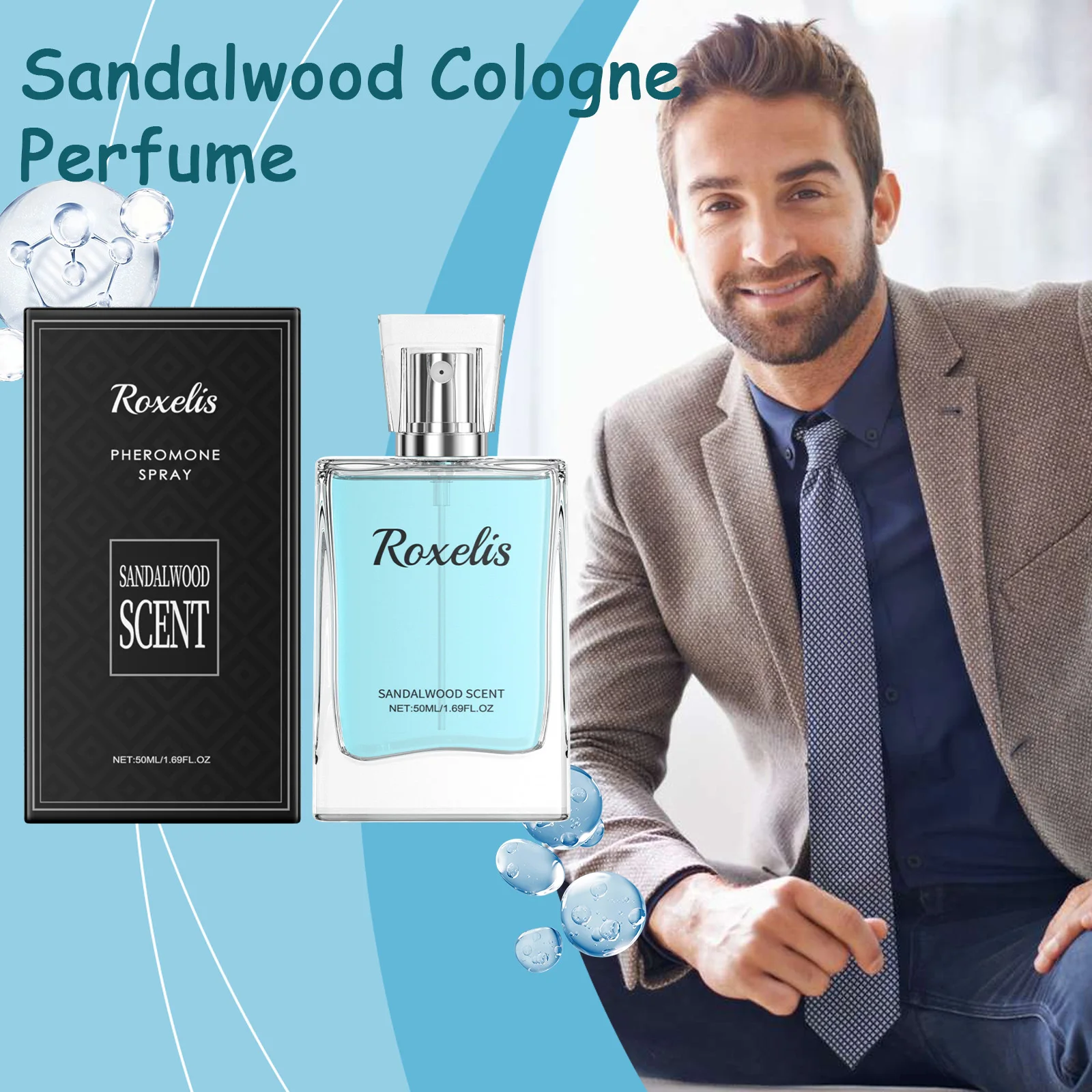 

Sandalwood Cologne Charming Perfume Long Lasting Fresh Unique Fragrance Natural Aromatic Woody Scent Dating Refreshing Perfume
