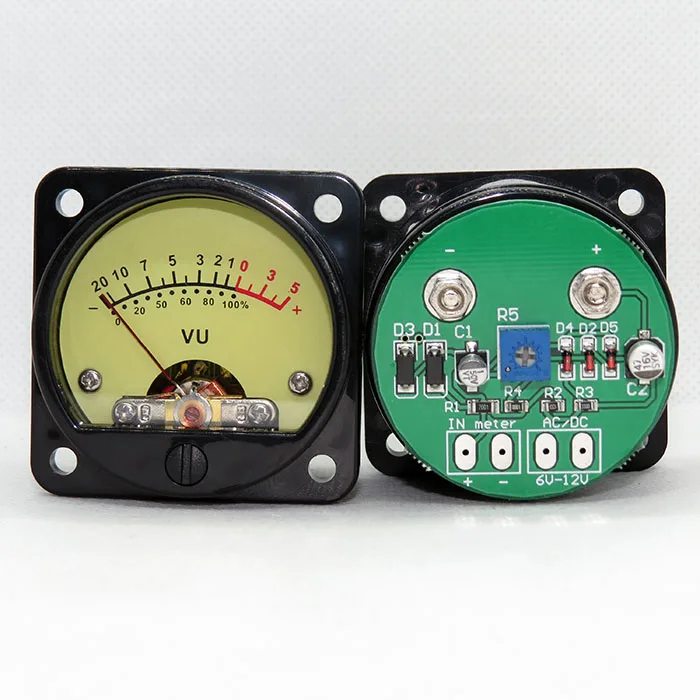 

2pcs 45mm Big VU Meter Stereo Audio Amplifier Board level Indicator Adjustable With Driver Board