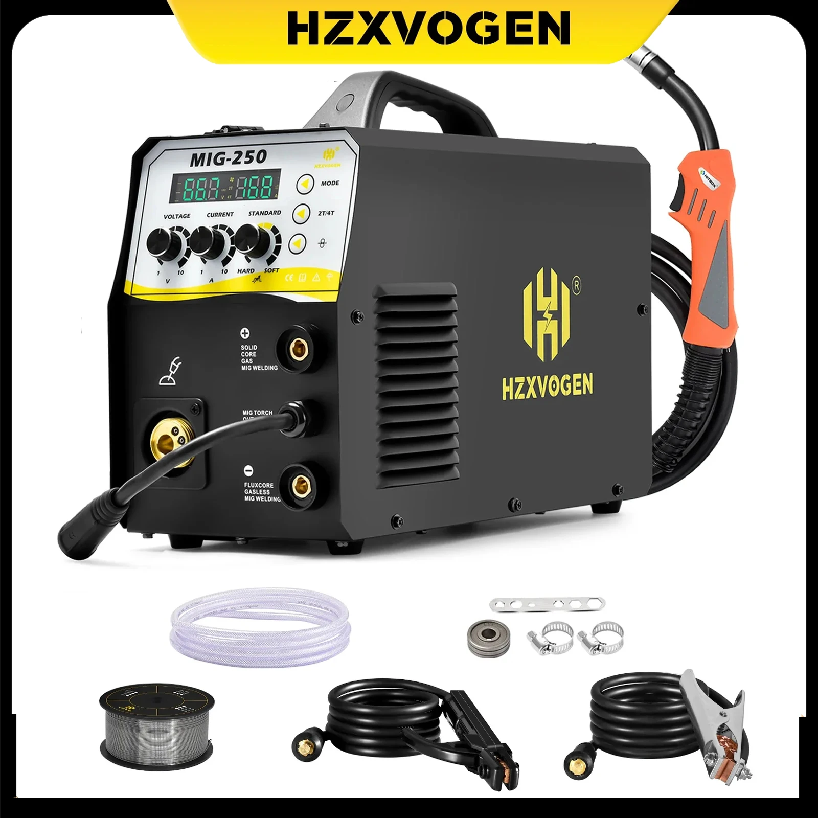 

HZXVOGEN 4 IN 1 Non-gas Semi-automatic Welding Machine IGBT INVERTER Welder Gas MIG Welder MMA ARC TIG Machine