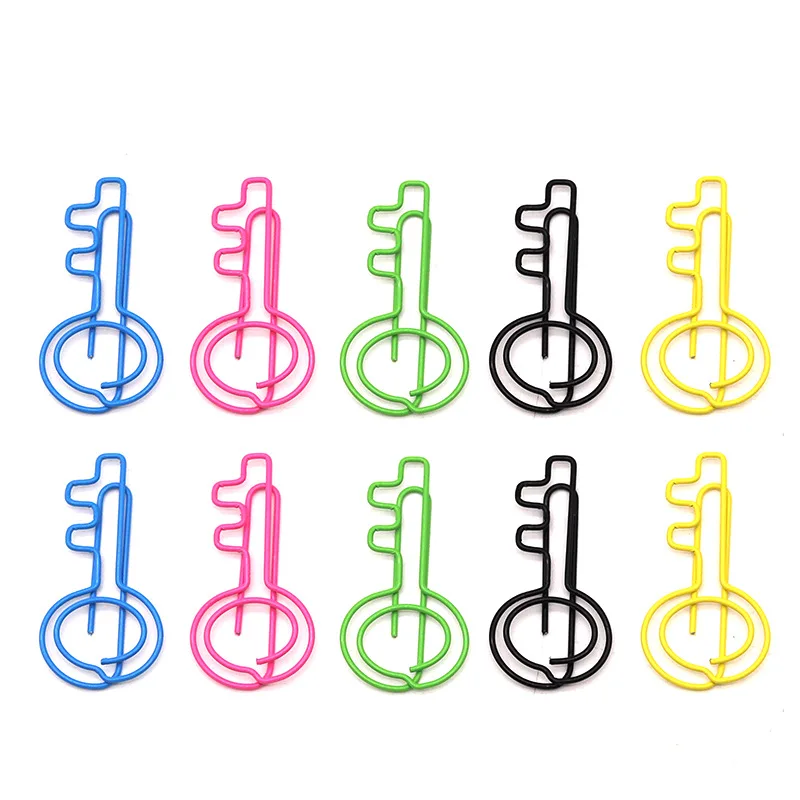 Key Shape Metal Paper Clips Binder Colorful Office Stationery Accessories Paper Material Folder Office Binding Supplies