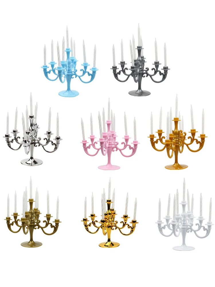 Décoration de gâteau de luxe européenne rétro, style Ins, ci-après chandelier, cuisson, fête d'anniversaire, mariage, petites fournitures enfichables, thème fille