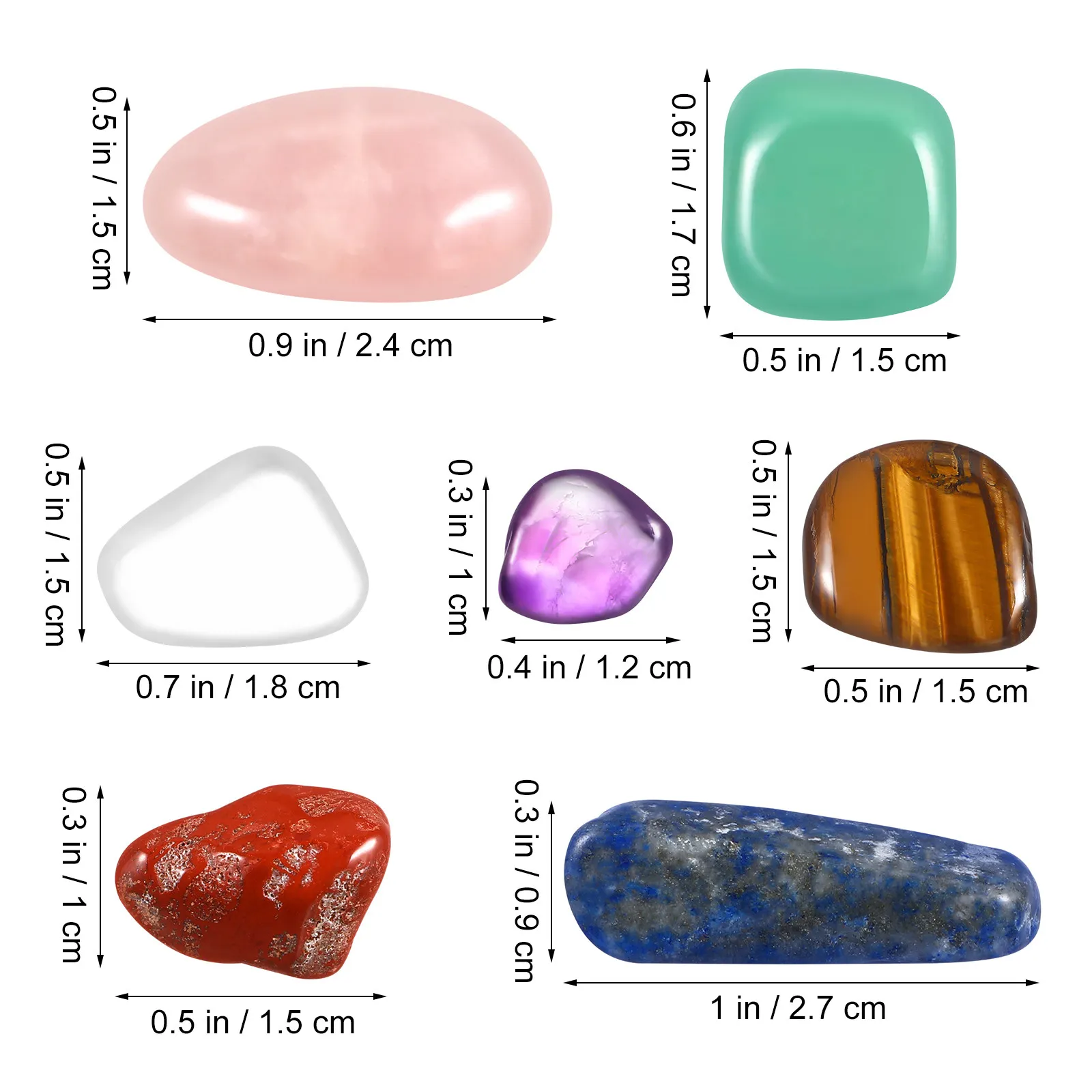 Assorted Palm Stones Crystal Healing Set Aventurine Rose Quartz Clear Quartz Tiger Eye Amethyst Jasper Sodalite 10-15Mm Chakra