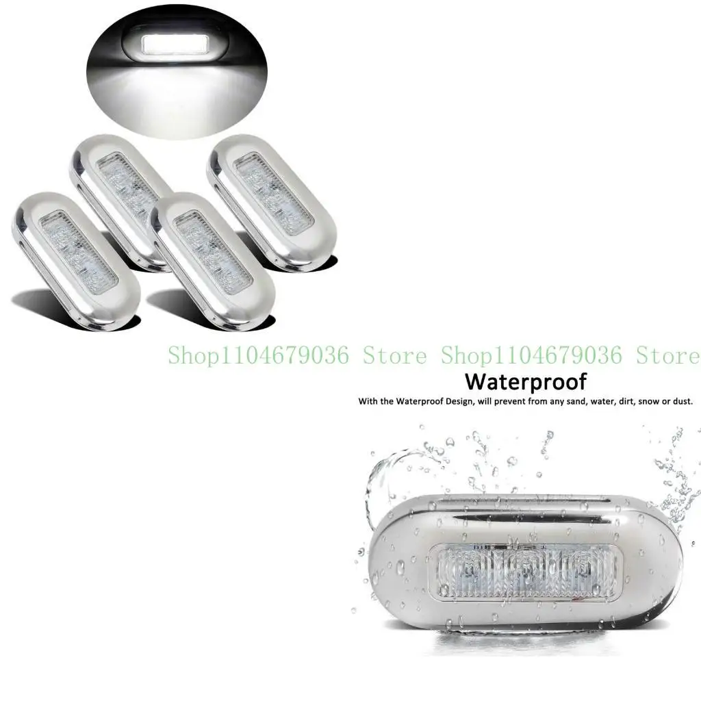 

652F Truck Boat Marine Stair Deck 3LED Side Light Courtesy Lamp Turn Lighting Taillights Accessory 4pcs 12V