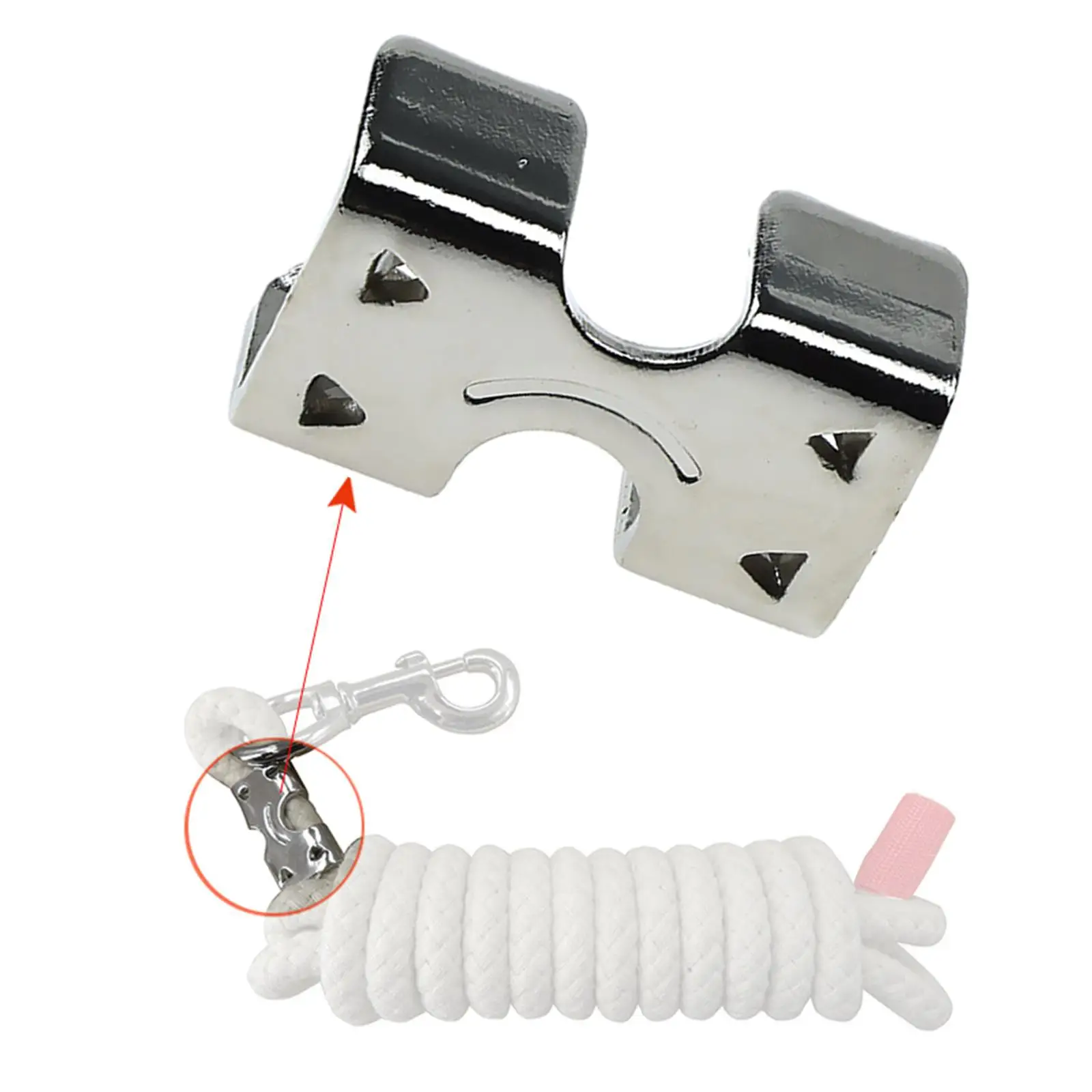 Double Rope Clamp, Metal Loop End Clip Sturdy, Lightweight Cord, Durable Rope