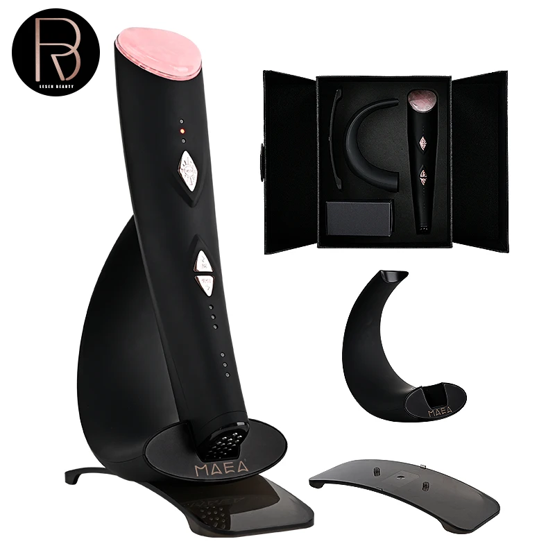 

Multifunctional Jade Massager Enjoy Facial SPA Vibration Massage EMS Microcurrent Cold+Hot Compress Blue&Red Light Heat Sink