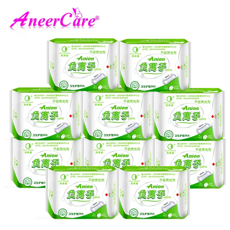 10 Pack Love Moon Anion Sanitary Pads 100% Cotton Anion Pads Winalite Anion Love Moon Strip Panty Liner Feminine Hygiene Product